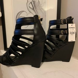 Express High Heel Caged Wedge Sandals